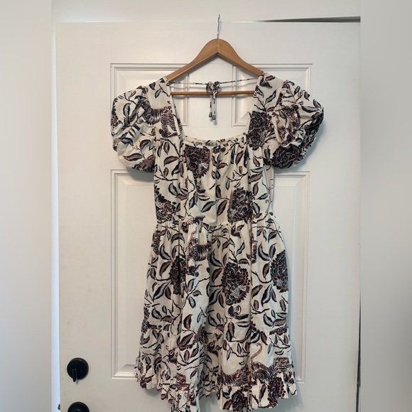 HOUSE OF HARLOW 1960 Ozzie Floral Puff Sleeve Cotton Boho Mini Dress Medium - Picture 13 of 13